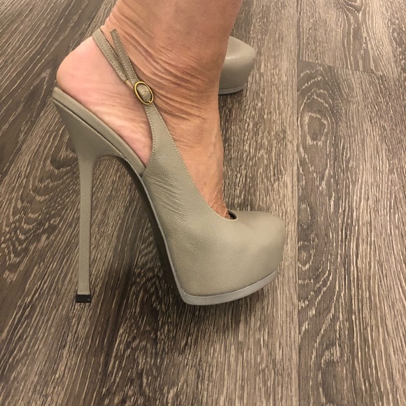 YSL Yves Saint Laurent Tribtoo Platform Slingbacks - Picture 4 of 8